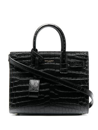 Shop black Saint Laurent nano Sac De Jour crocodile-effect tote bag with Express Delivery - Farfetch