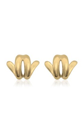 18k Gold-Plated Horn Stud Earrings By Sapir Bachar | Moda Operandi