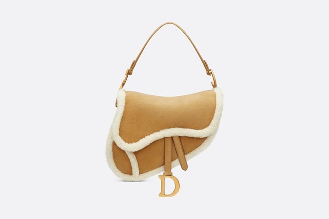 Saddle Bag Camel-Colored Shearling - Bags - Women's Fashion | DIOR
