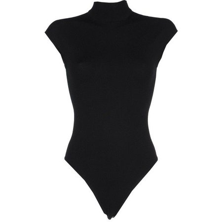 Black Turtleneck Sleeveless Bodysuit