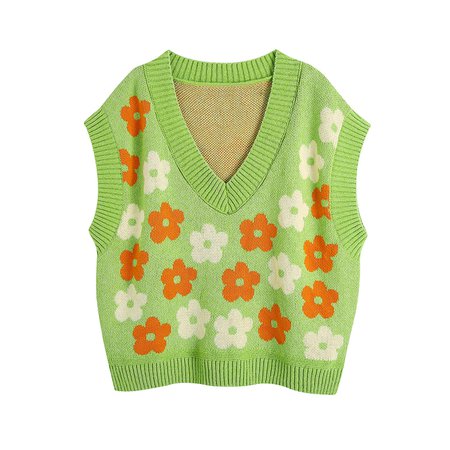 Daisy Pop Vest (Green) – Megoosta Fashion