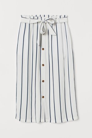 Paper-bag Skirt - White/blue striped - Ladies | H&M US