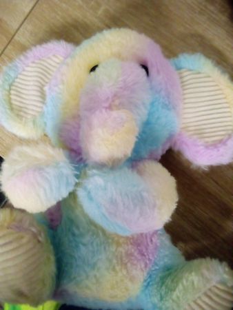 Rainbow the Elephant rattle stuffie