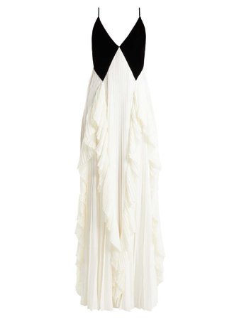 Velvet and crepe pleated gown | Givenchy | MATCHESFASHION.COM UK