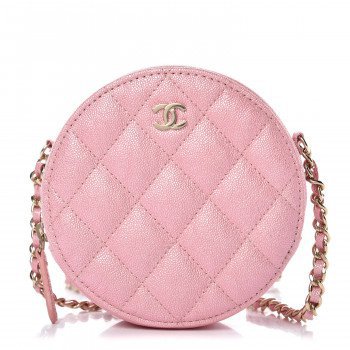 4 CHANEL Iridescent Caviar Quilted Round Clutch With Chain Rose Pink 381146 | ShopLook
