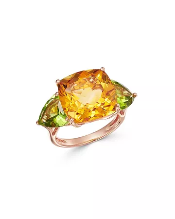 Bloomingdale's Citrine & Peridot Ring in 14K Rose Gold - 100% Exclusive | Bloomingdale's