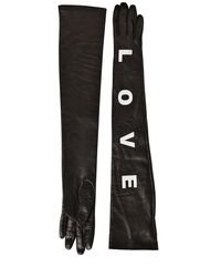 Versace Love Long Nappa Leather Gloves in Black