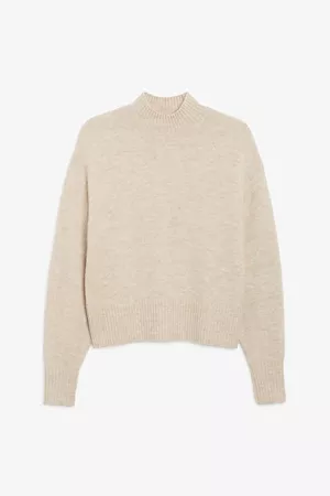 Knit sweater - Beige - Knitted tops - Monki SE