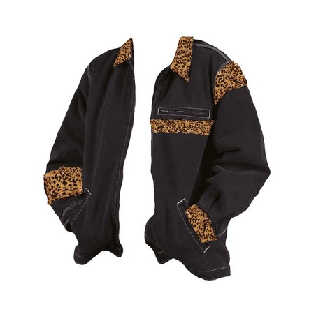 leopard patched jacket