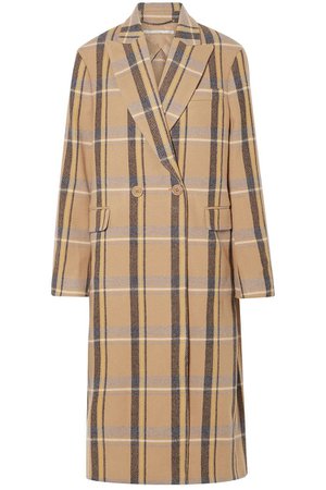 Light brown Oversized double-breasted checked wool coat | Sale up to 70% off | THE OUTNET | STELLA McCARTNEY | THE OUTNET