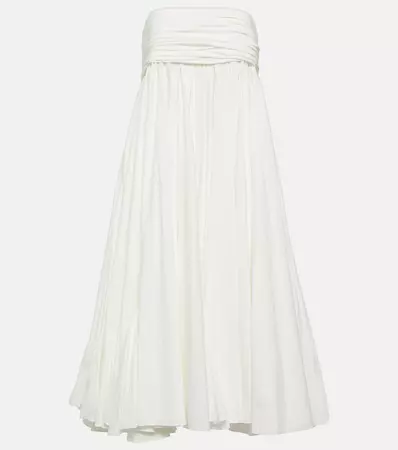 Lally Cotton Midi Dress in White - Khaite | Mytheresa