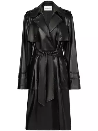 Nina Ricci belted-waist Leather Trench Coat - Farfetch