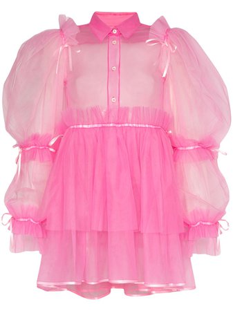 Viktor & Rolf Mary Darling Pouf Sleeve Tulle Dress MARYDARLING Pink | Farfetch