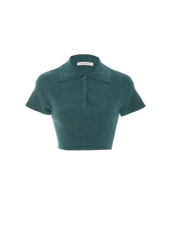 Dark green cropped polo shirt