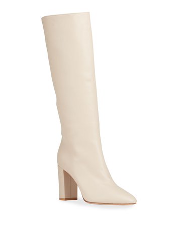 Gianvito Rossi 85mm Leather Knee Boots | Neiman Marcus