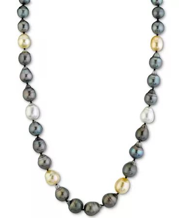 Macy's Cultured Baroque South Sea & Tahitian Pearl (8-11mm) 17-1/2" Strand Necklace