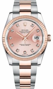 Rolex Datejust 36 Pink Diamond Dial Watch