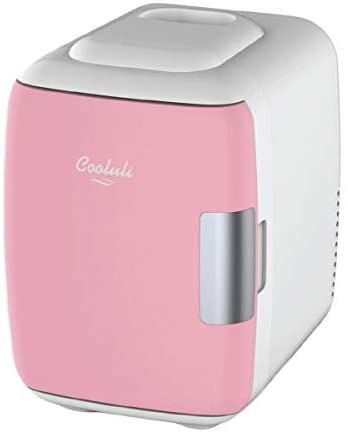 Amazon.com: Cooluli Skincare Mini Fridge for Bedroom - Car, Office Desk & Dorm Room - Portable 4L/6 Can Electric Plug In Cooler & Warmer for Food, Drinks, Beauty & Makeup - 12v AC/DC & Exclusive USB Option, Pink: Home & Kitchen