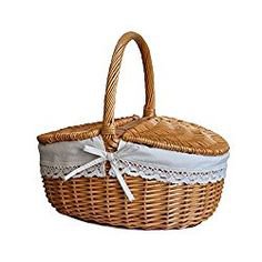 (21) Pinterest - Rurality Wicker Picnic Basket Hamper with Lid and Handle | ˗ˏˋ shoplook / polyvore