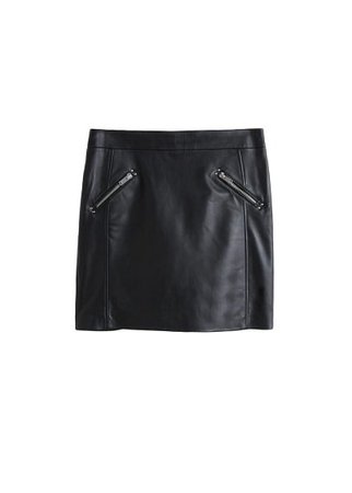 Violeta BY MANGO Zipped leather skirt