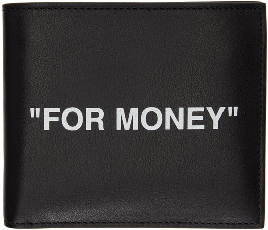Off-White: Black Quote Wallet | SSENSE Canada