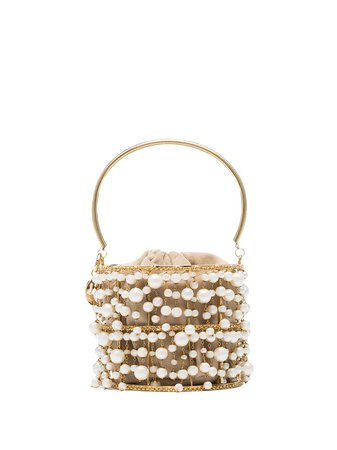 Rosantica Rea pearl-embellished bucket bag $1,056 - Shop AW19 Online - Fast Delivery, Price