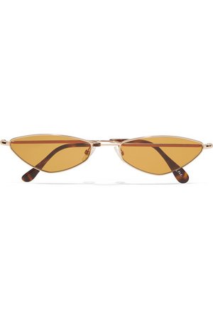 Andy Wolf | Eliza oval-frame gold-tone sunglasses