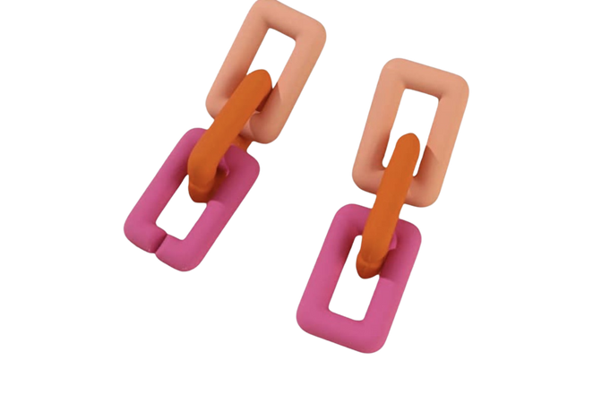 pink and orange earrings