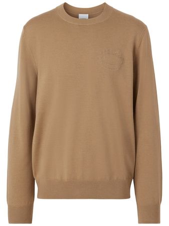 Burberry embroidered-crest Wool Jumper - Farfetch