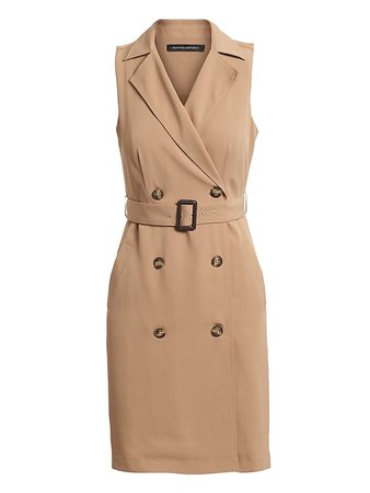 Double-Breasted Trench Dress Beige | Banana Republic