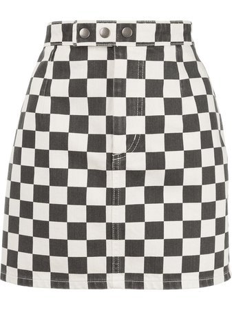 Saint Laurent Checkerboard Mini Skirt | Farfetch.com