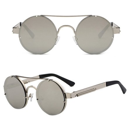 Steampunk Retro Ocular Sunglasses Silver | RebelsMarket