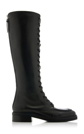 Mathilde Leather Lace-Up Knee Boots By Aeyde | Moda Operandi