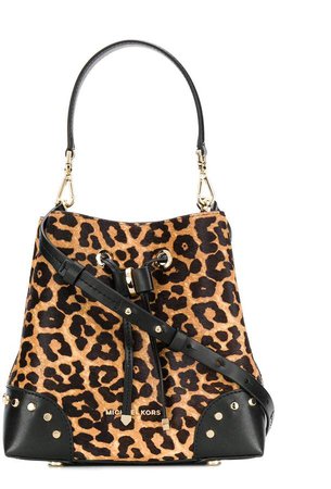 leopard print bucket bag