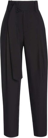 Vince Belted Crepe Tapered Pants