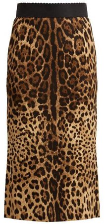 Leopard Print Cady Pencil Skirt - Womens - Leopard