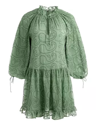 Sherrie Gathered Tunic Dress In Sage | Alice And Olivia