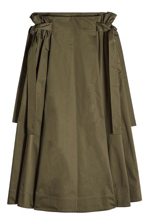 Cotton Midi Skirt with Knotted Sides Gr. US 8