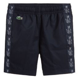 Lacoste Sport - Boys Navy Blue Logo Shorts | Childrensalon