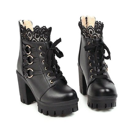 Victorian O-Ring Lace Boots – BestKawaii