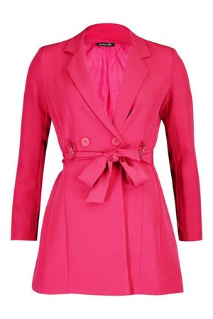 Petite Tailored D-Ring Belted Blazer Dress | Boohoo