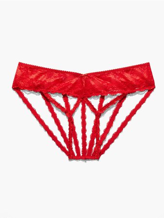 Candy Hearts Crotchless Strappy Undie in Red Goji Berry | SAVAGE X FENTY
