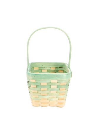 green wicker basket Easter
