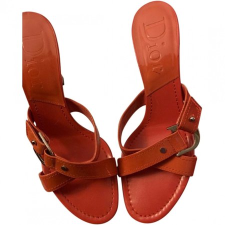 Orange Patent leather Sandals