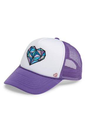 Mother Trucker & co. Geo Heart Trucker Hat (Kids) | Nordstrom