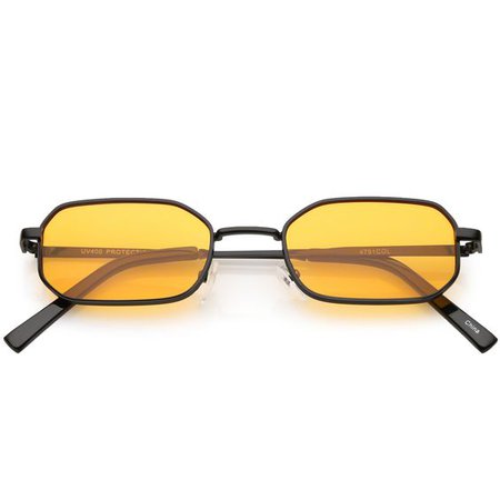 *clipped by @luci-her* Retro 1990's Micro Rectangle Color Tone Metal Sunglasses C625