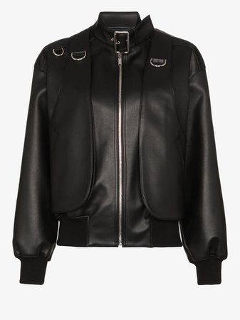 We11done Buckled faux leather bomber jacket | Browns