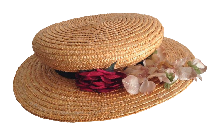 straw hat with flowers png