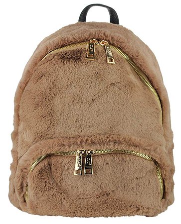 Amazon.com: C.C Women's Faux Fur Fuzzy Backpack Schoolbag Shoulder Bag Purse, Taupe: NYfashion101, Inc.