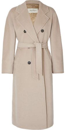 Madame Belted Double-breasted Wool And Cashmere-blend Coat - Beige